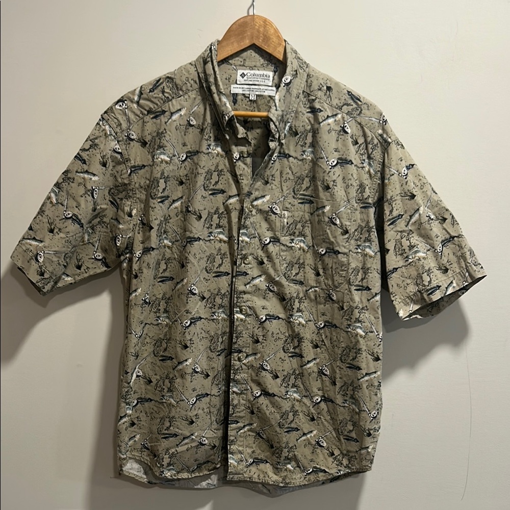 Vintage Columbia cotton fishing button down short sleeve shirt men’s siz…